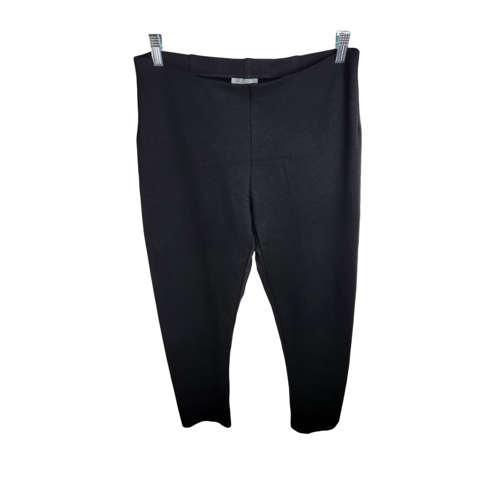 Habitat Lux Ponte Straight Leg Pants Womens Size Medium Black Stretch Pull On